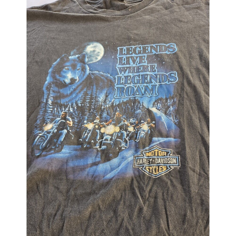 Vintage Late 90's Harley Davidson T Shirt XXL Wolf Ocala FL USA Made - Picture 4 of 11